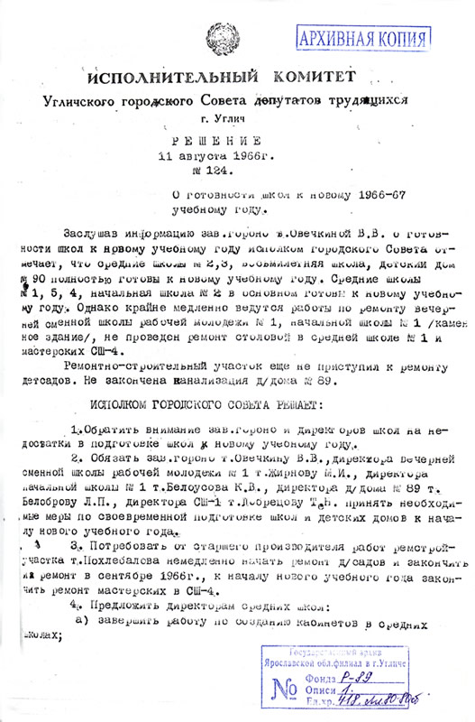 Учредительный документ угличской спортивной школы